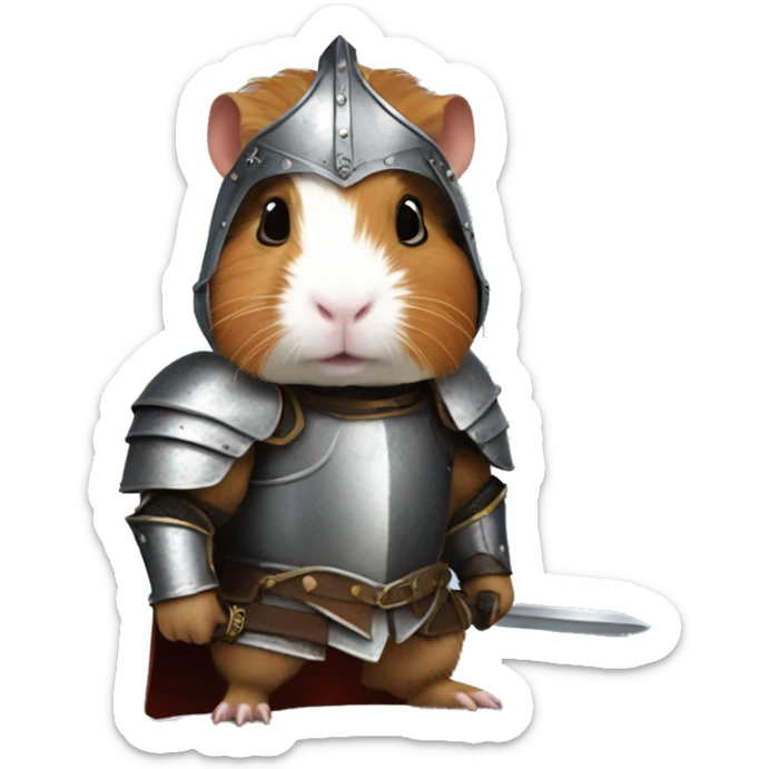 guinea pig knight sticker