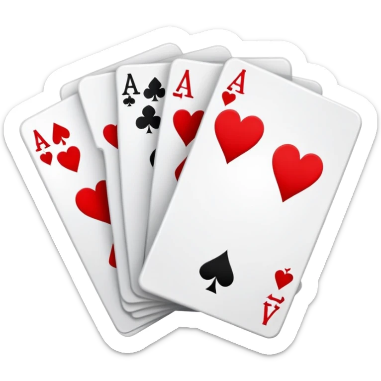 Two playing cards one being the 7 of hearts the other the 4 of spades sticker
