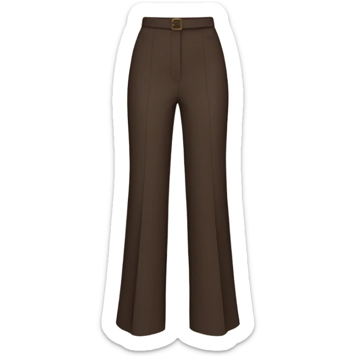 high waist long wide leg dressy casual pants in Dark Brown  sticker