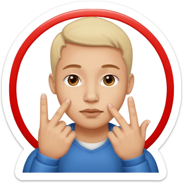 gesto de meter la nariz por los dedos mientras los dedos hacen un círculo. Así: 👌🏻 sticker