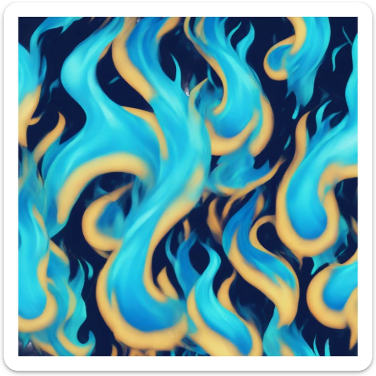 Blue fire sticker