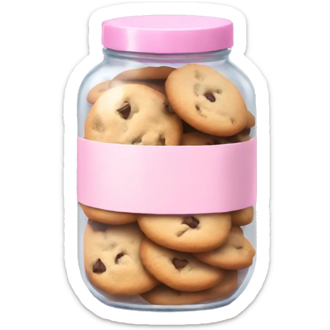 pale pink jar of cookies sticker