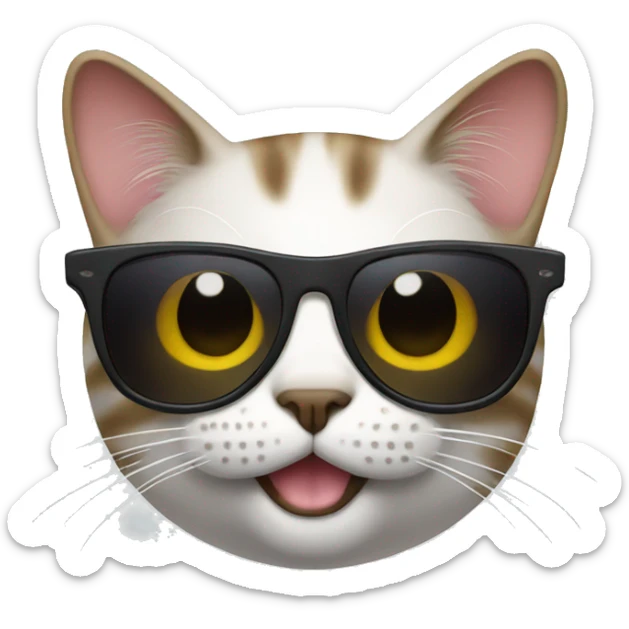 Cat with sunglasses sticker