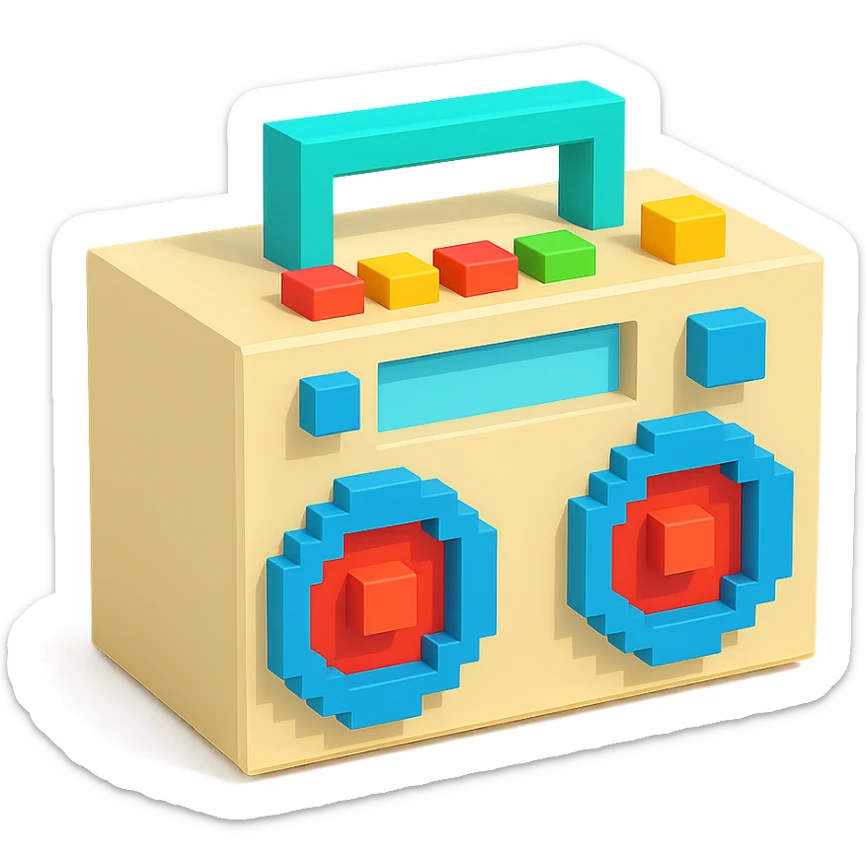 light beige boombox sticker