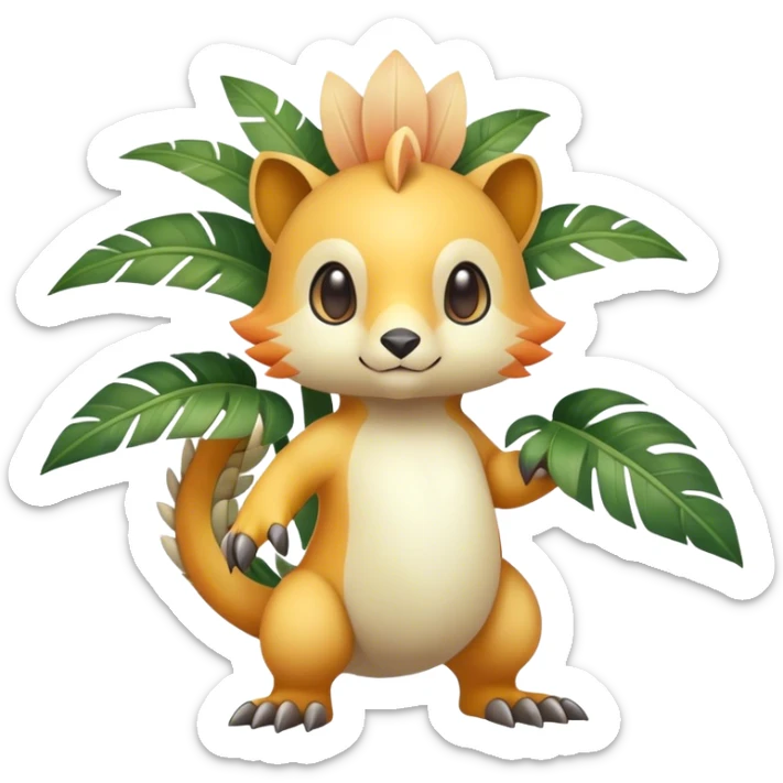 Cute cool fantasy tropical animal hybrid Fakemon full body sticker