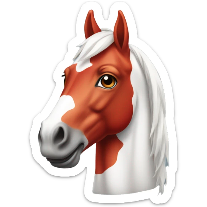 bright red and white horse  sticker
