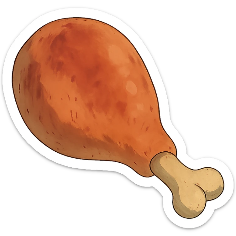 ghibli style chicken thigh sticker