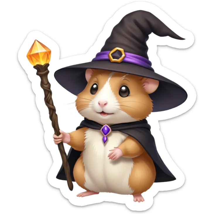 Hamster witch sticker