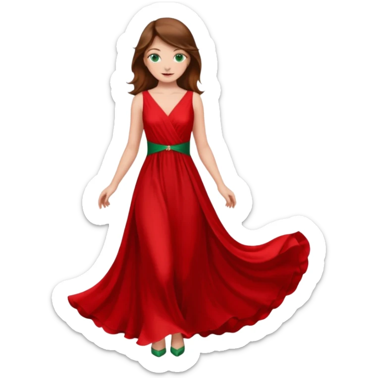 Handmaid woman with brown hair and green eyes. Wearing all red sticker