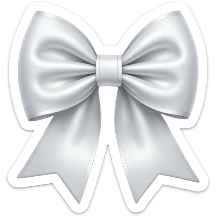 white satin bow sticker
