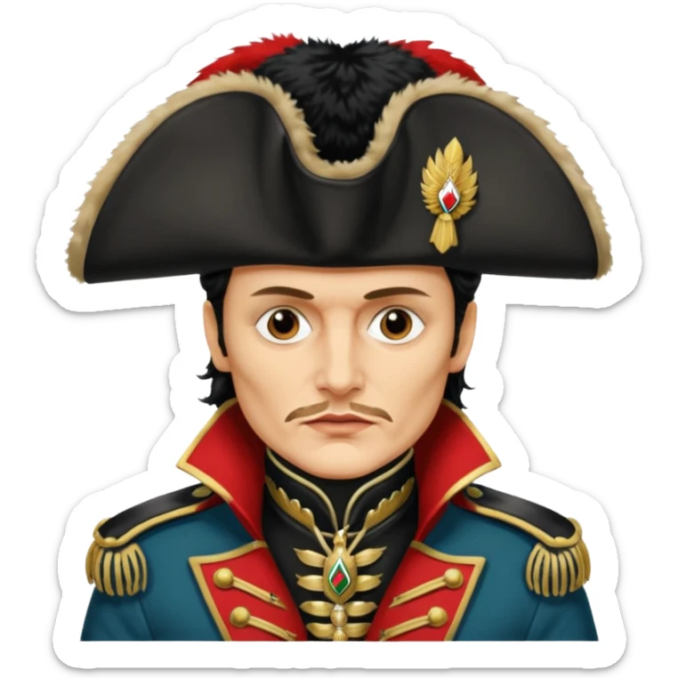 cinematic realistic Adam Ant dirty Hungarian Hussar'S JACKET with fur collar - stand and deliver! sticker