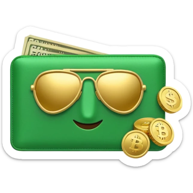 Aviator money emoji, wallet full of cash, casino vibe, premium 3D emoji style, clean, no background
 sticker
