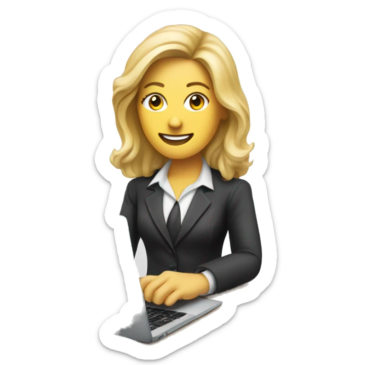 blonde medium hair mortgage loan officer with laptop and cmg home loans logo sticker