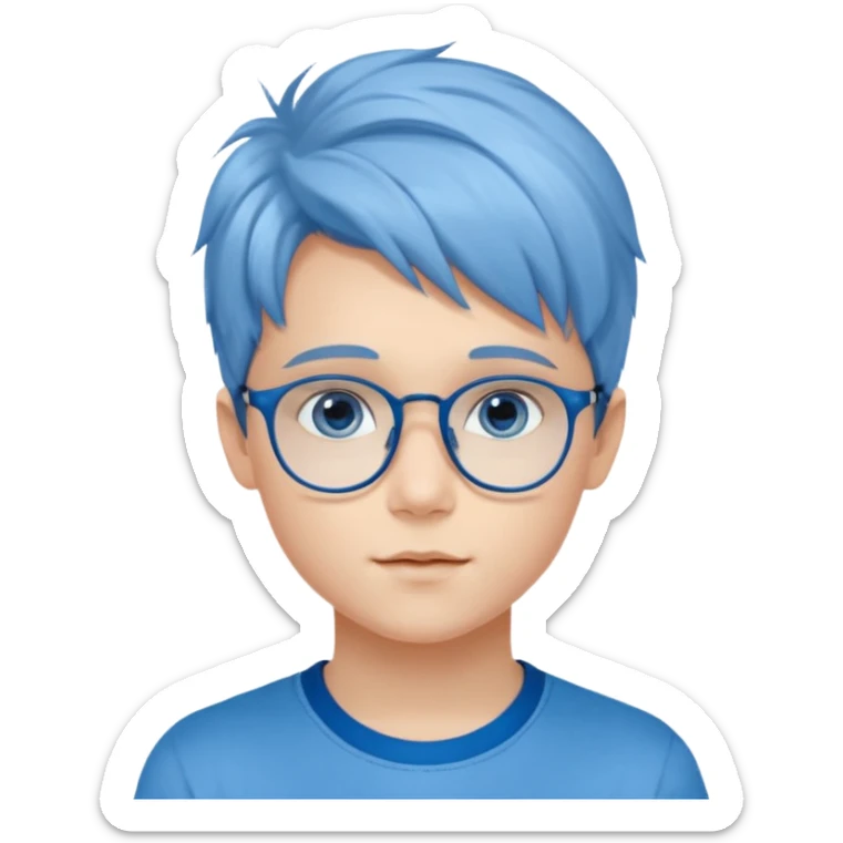 Ein junges Mädchen mit klaren, blauen Augen und wellig-glattem Haar, hellem Teint mit sanftem Glow. Zarte, harmonische Gesichtszüge, ruhiger, freundlicher Ausdruck. Dezente Brille, moderner, minimalistischer Stil. Gesamtwirkung: intelligent, feminin, natürlich schön, leicht verträumt und stilvoll sticker