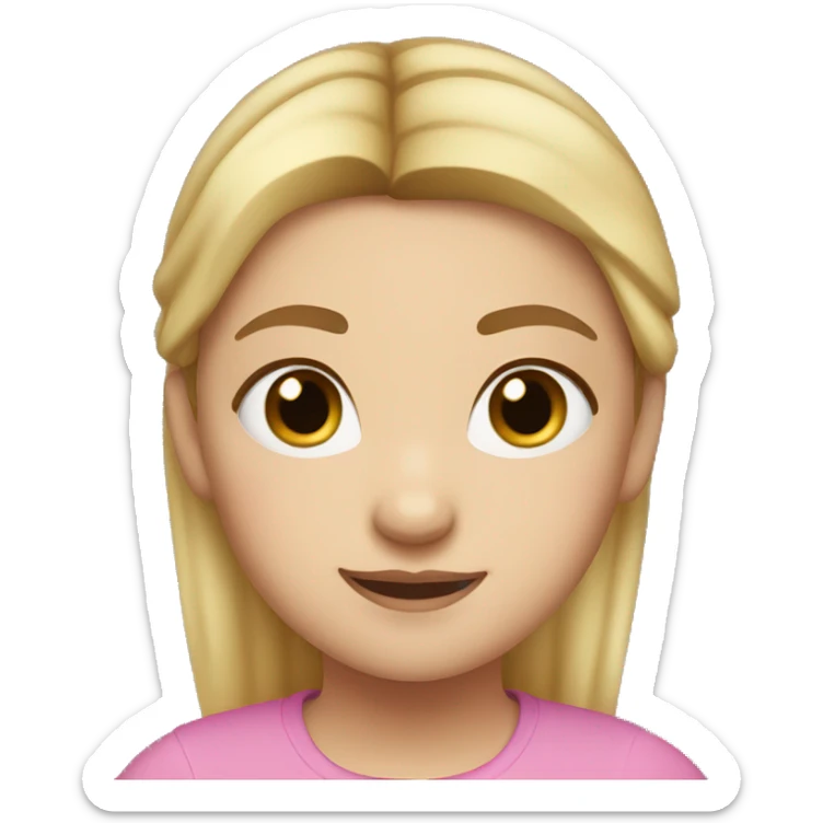 Girl with hazel eyes, fair skin, and blonde hair in a pony tail. sticker