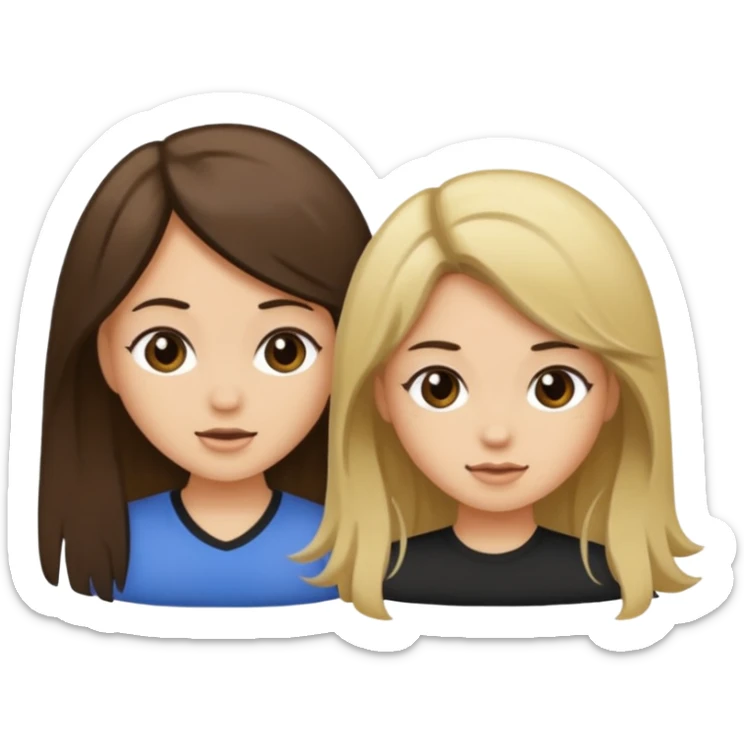 bestiess one with dark brown hair and one with dirty blonde hair sticker