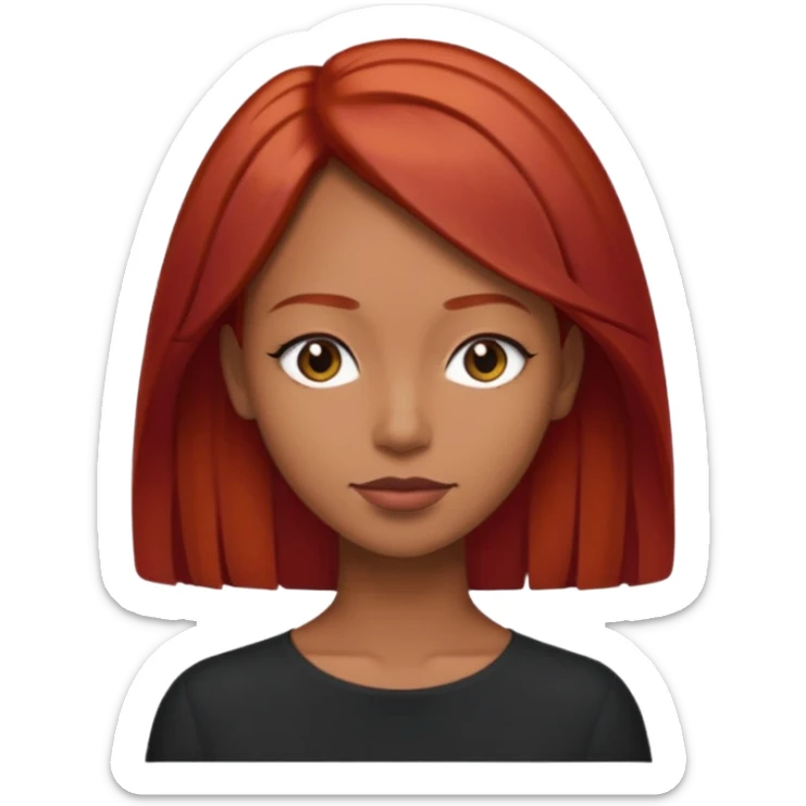 Mujer flaca con cabello mediano color rojo color de piel media, hombre de color medio moreno con cabello color negro, flaco sticker