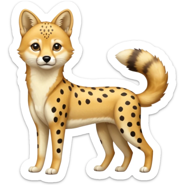 Cheetah-Dingo-Jackal-Civet-serval-shiba-inu-hybrid, full body sticker