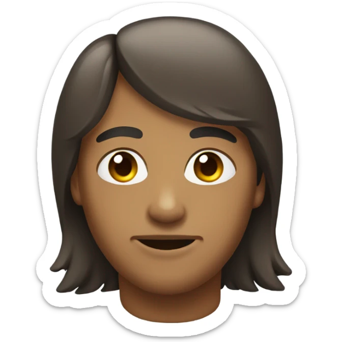 Young man with facial hair and a mullet, brown eyes sticker