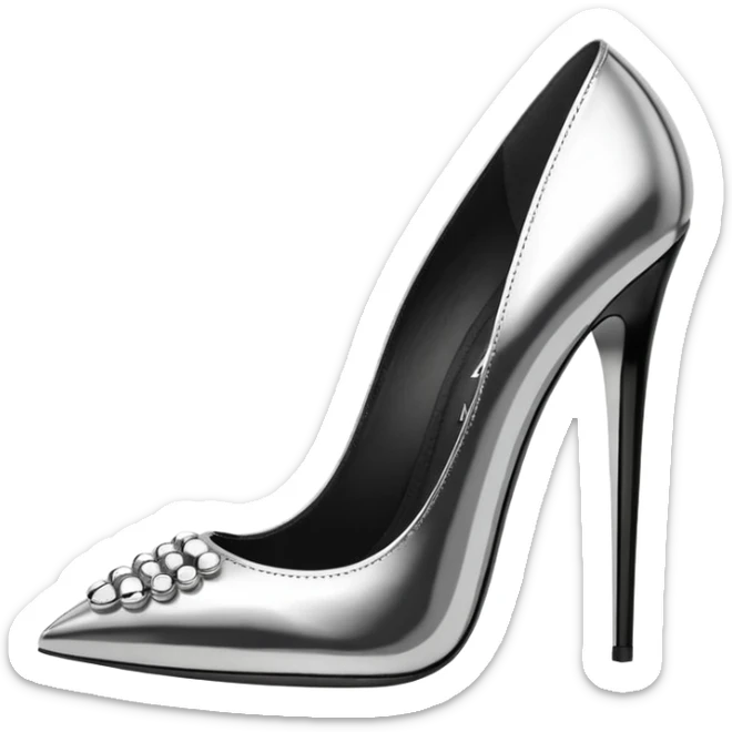 Alexander wang 10 inch high heel stilettos, with lots of chrome embellishments  sticker