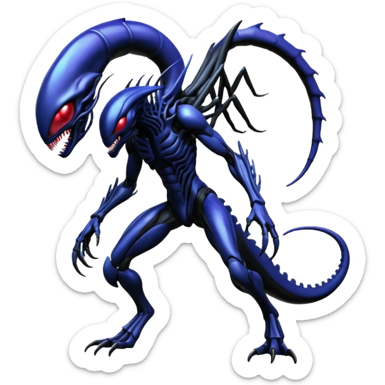Abstract Futuristic Venom-Xenomorph-Genesect-Lunala-ET-hybrid-fantasy-creature (full body) sticker