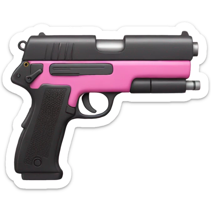 pink gun sticker
