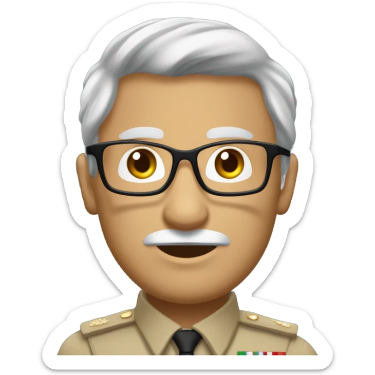 Un homme de couleur de peau beige donc un homme blanc avec des cheveux châtain coiffés vers le haut avec un uniforme de kinésithérapeute enfaite il fait vraiment qu’on bc our qu’il est kinésithérapeute avec des lunettes grise et surtout dans la vingtaine pas plus respecte tous les détailles sticker