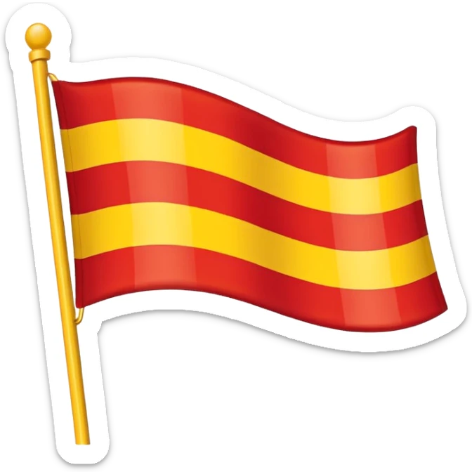 What emoji of flag which includes 50% yellow strip top nd bottom 50%red flag sticker
