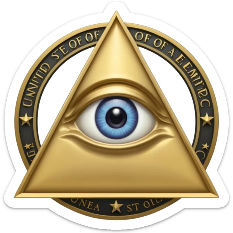 Great seal of the United States of America, the eye into triangle, illuminati symbol sticker