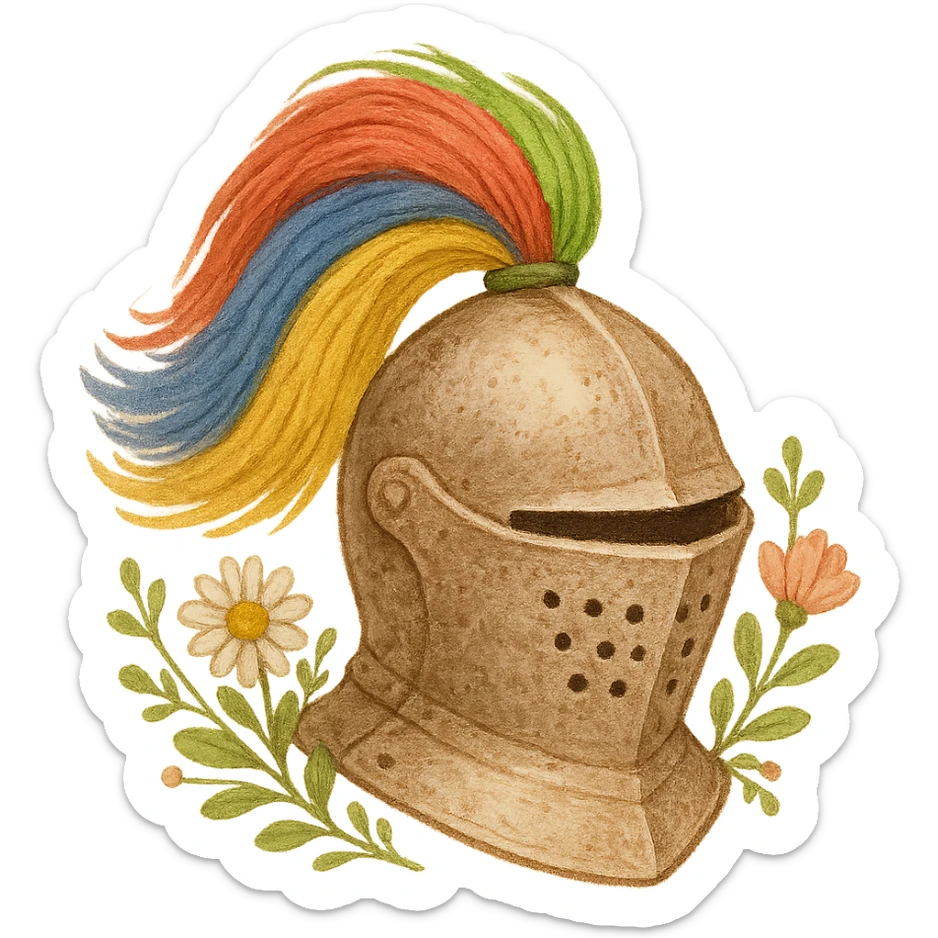 a cute cottage core re-interpretation of the AOEII logo with a transparent background, suitable as an icon sticker