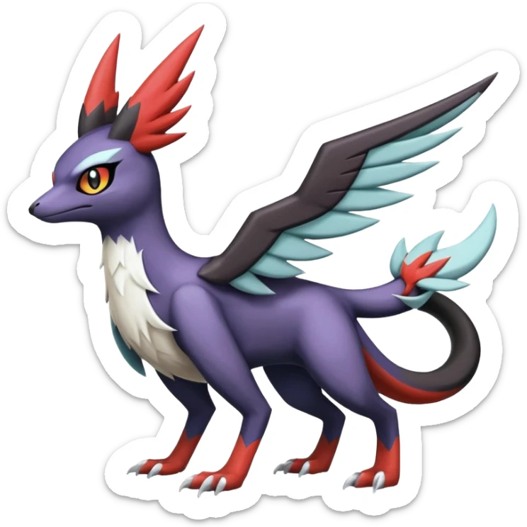  Nargacuga-Latias-Umbreon-Noibat-Noivern-Silvally-Pokémon-Fakémon-fusion (full body) sticker