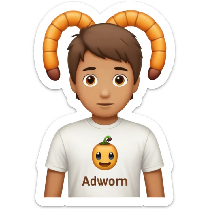 Boy t-shirt with text 'adworm' sticker