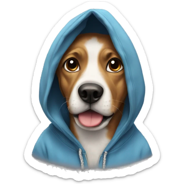 Dog wearing a hoodie  sticker