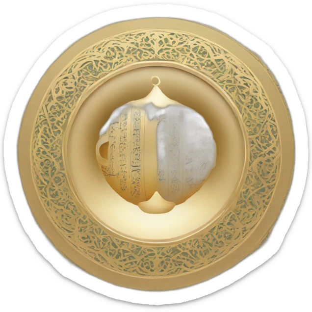 Design an emoji for the Holy Quran, where the emoji appears in a state of contemplation and recitation of the Quran with high concentration. --dream --ar 4:3 sticker