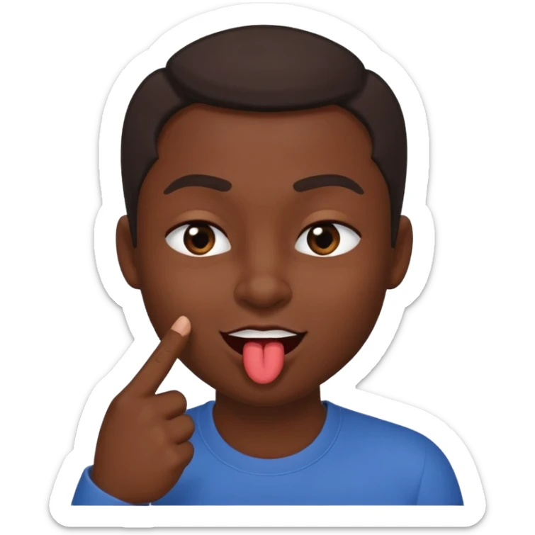 Emoji coquin avec le doigt dans le coin de la bouche 😏 avec ce regard là et cette tête qui se mord le doigt le visage plus coquin 😈  sticker