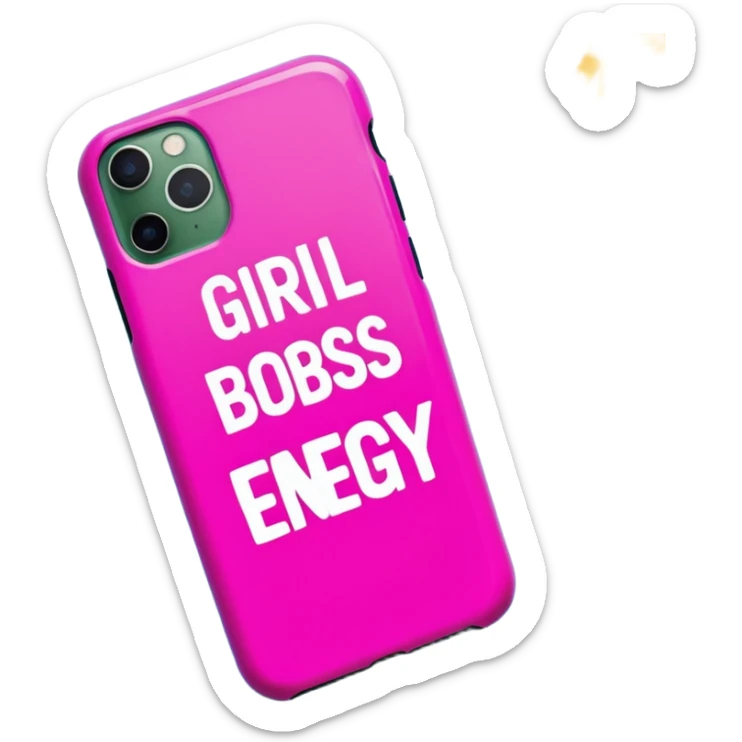 phone case with 'Girlboss Energy' written in a fun, empowering style, no people sticker