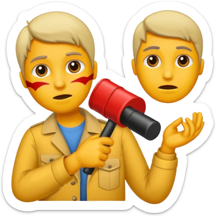 Je veux un emoji représentant adolf Hitler portant une moustache noir et carré rajoute une croix nazi sticker