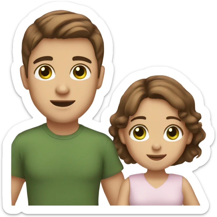 Couple with a baby. Man brown hair and green eyes and girl brown hair and eyes. Baby is a boy.  sticker