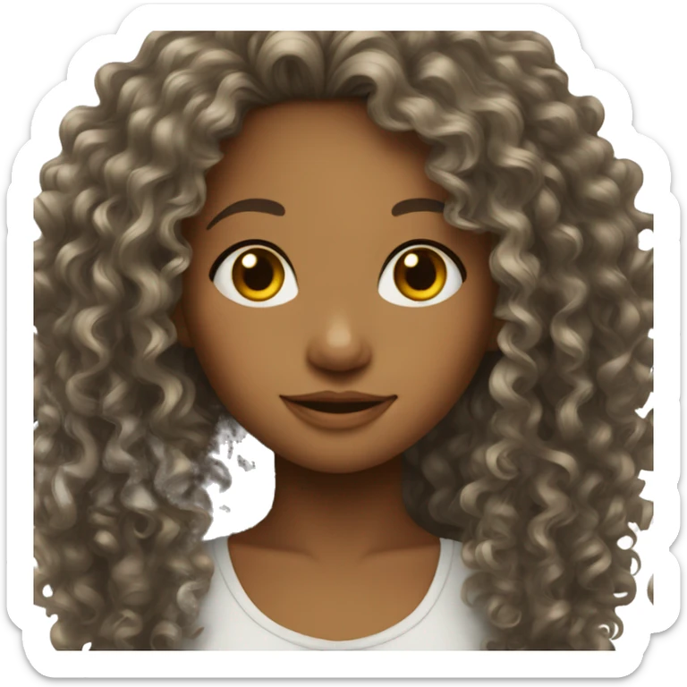 Curly hair girl  sticker