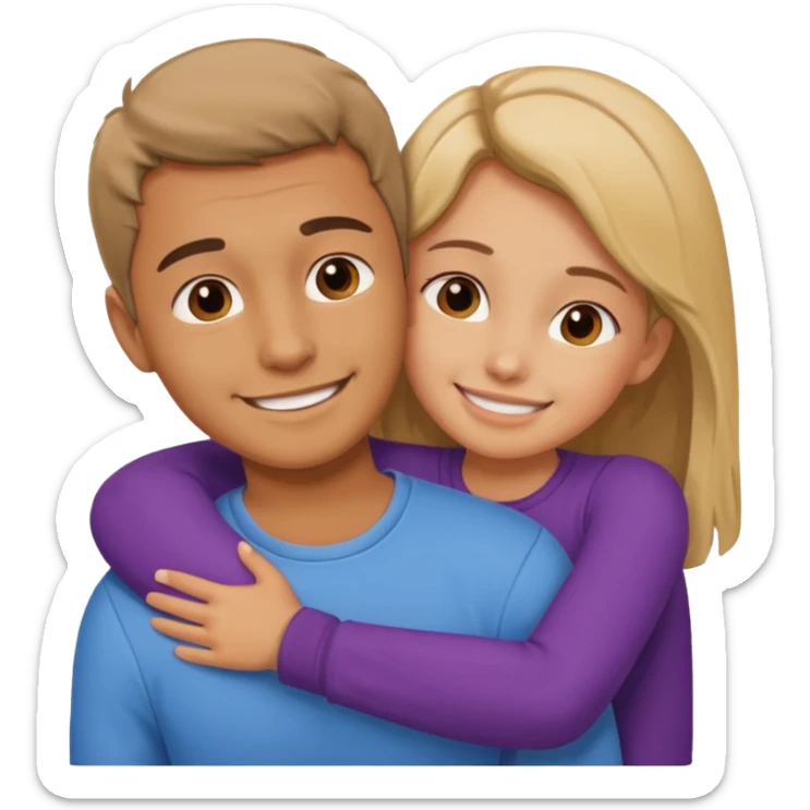 Texte ´Gros câlin’, en dessous un homme serre sa sœur dans ses bras sticker