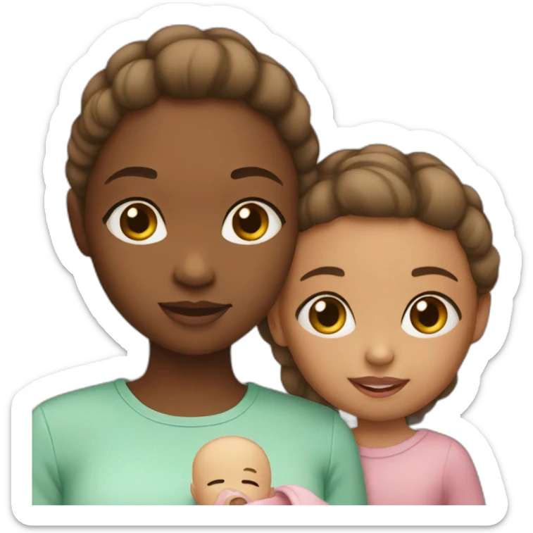 Girl with baby girl sticker