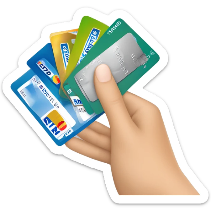 a hand holding 5 credit cards, emv chip, credit card, debit card, amex platinum, American express sticker