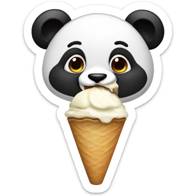 Panda eating ice cream sticker