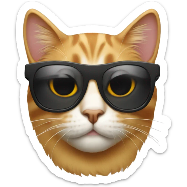Cat with sunglasses sticker
