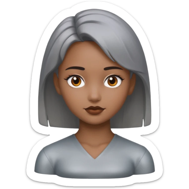 gray metal painted girl bust face included no skin color sticker