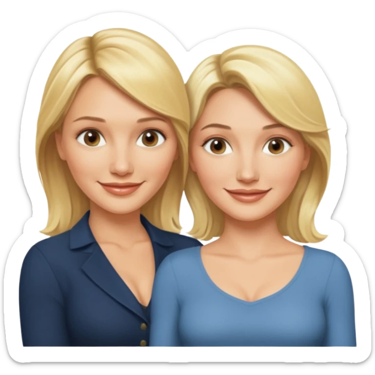 i want an emoji with 2 blonde girls like the movie "the holiday" They are not touching each other. One is Cameron Diaz, the tother Kate Winslet. sticker