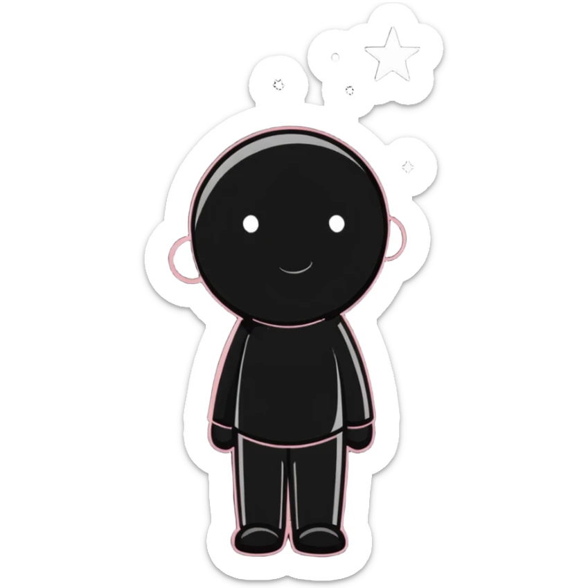 Person fading away into sparkles and stars, magical disappearance effect sticker