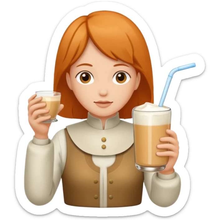 Un biberon avec du lait chaud et Jeanne d’arc en colère qui flotte dans le biberon  sticker