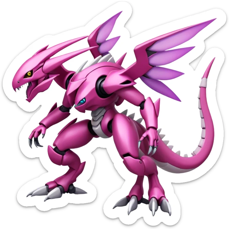  Cool Edgy Shiny Ethereal Legendary Digimon-Genesect-Palkia-hybrid full body sticker