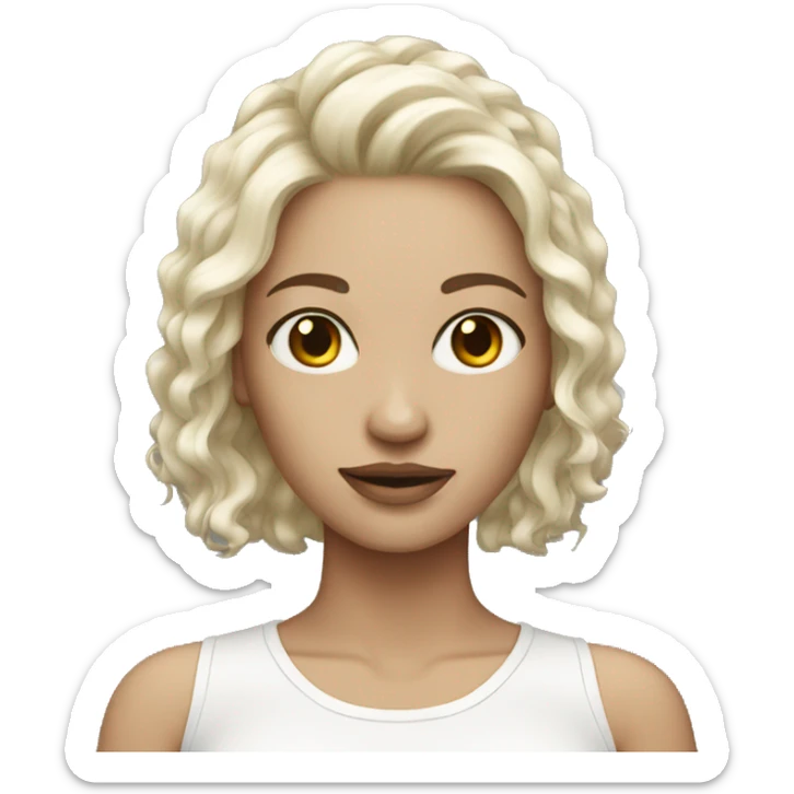 White skin highlight hair woman sticker